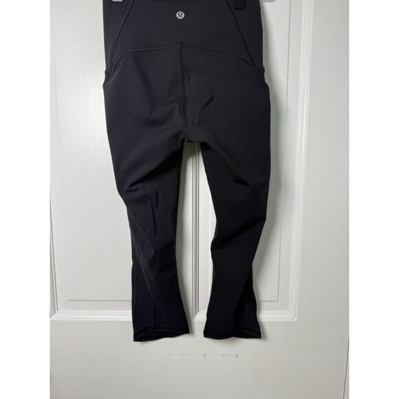 Lululemon Renewed Capri Black Leggings With Sheer Leg Panel Size 2 - Picture 4 of 7